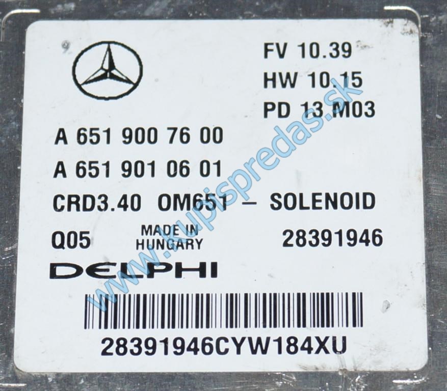 ECU riadiaca jednotka motora Mercedes CDI  